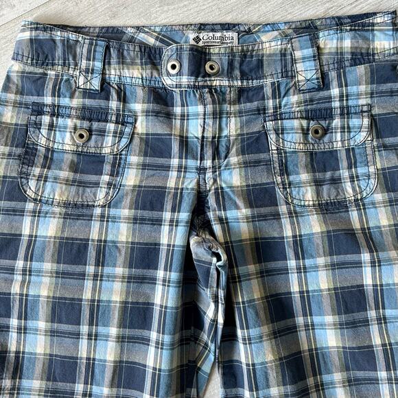 Vintage Columbia Bermuda shorts low rise plaid  Y2K blue outdoor skater golf 6 - Picture 6 of 7